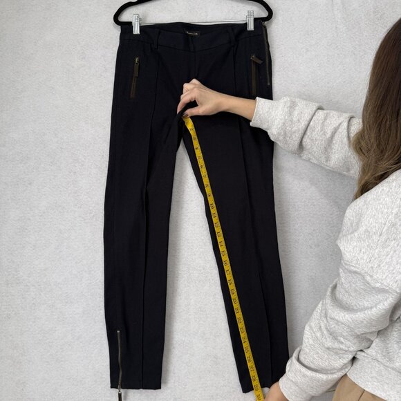 Massimo Dutti Pants Womens Small navy Slim Tapered Ankle Zip Pockets Side Zip - Picture 4 of 10